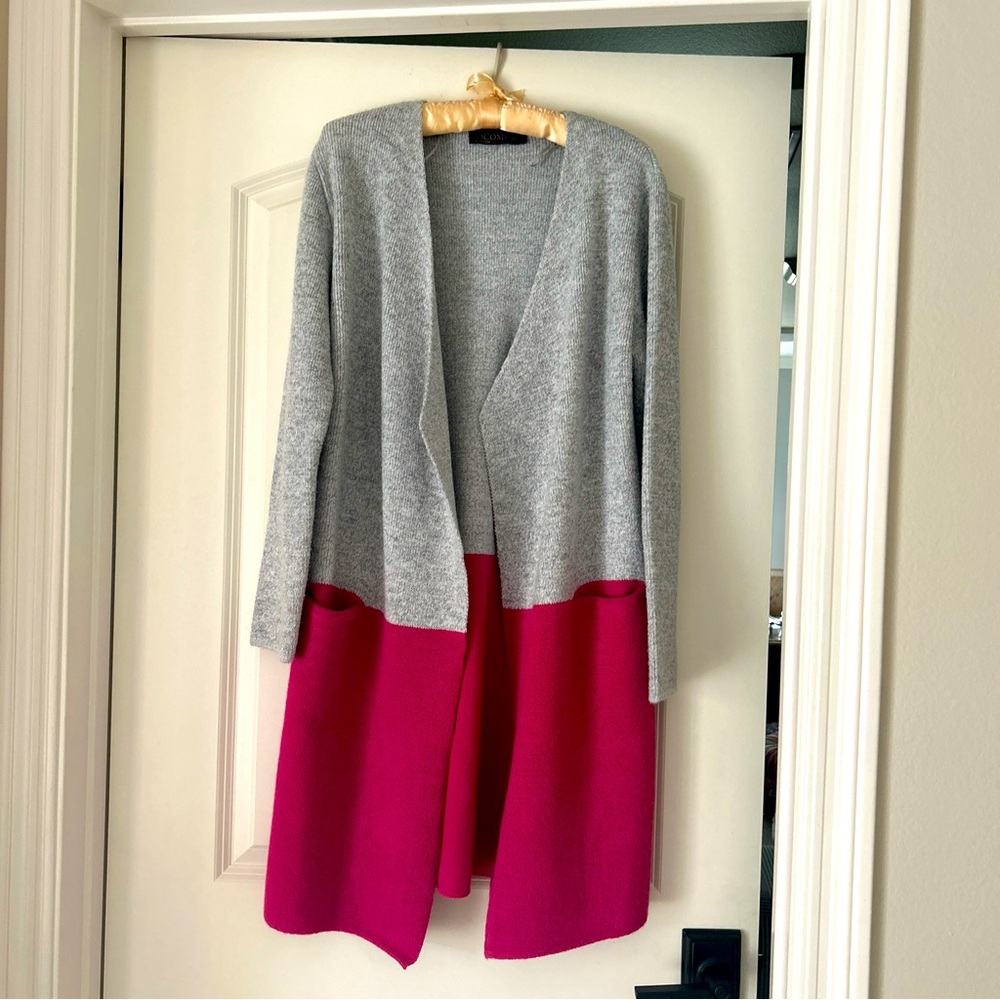 COCOMORE BOUTIQE
Fuchsia Gray Open Front Soft Cozy Cardigan Sweater Size…